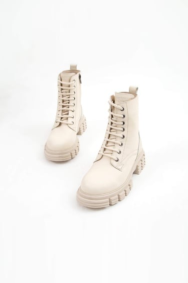  Tamer Tanca Kadın Hakiki Deri Bej POSTAL Bot