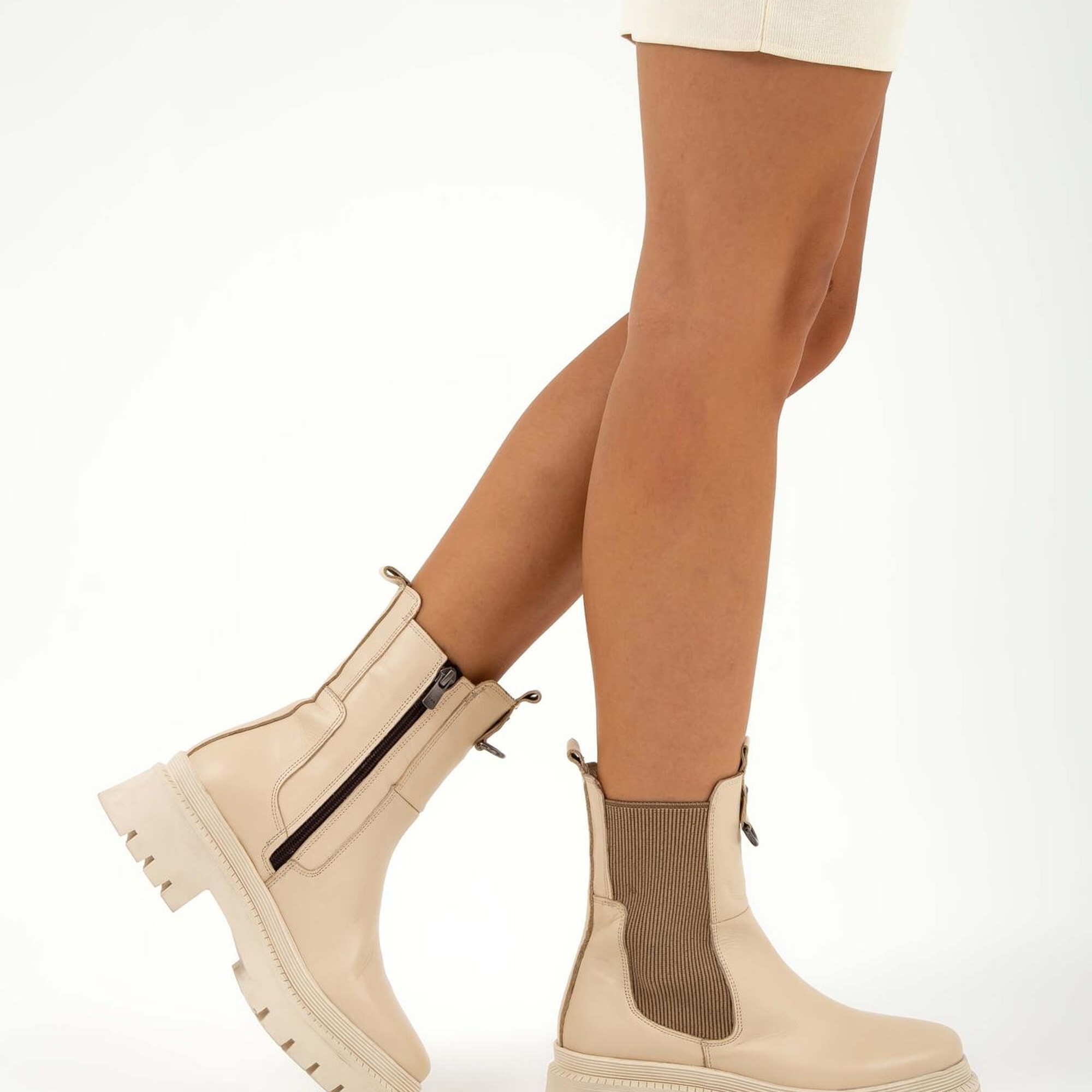 Tamer Tanca Kadın Hakiki Deri Bej Günlük Bot