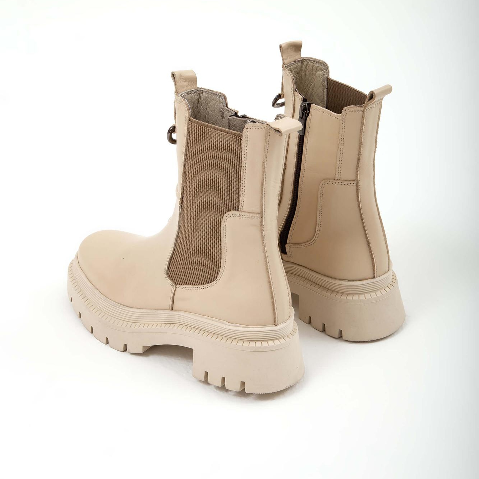 Tamer Tanca Kadın Hakiki Deri Bej Günlük Bot