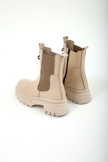  Tamer Tanca Kadın Hakiki Deri Bej Günlük Bot