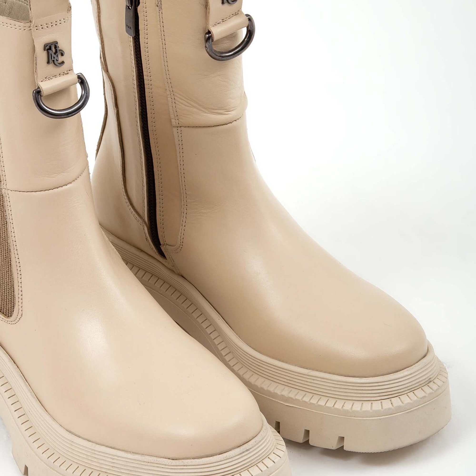 Tamer Tanca Kadın Hakiki Deri Bej Günlük Bot