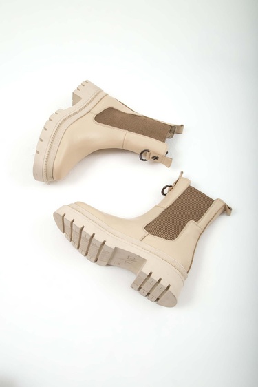  Tamer Tanca Kadın Hakiki Deri Bej Günlük Bot