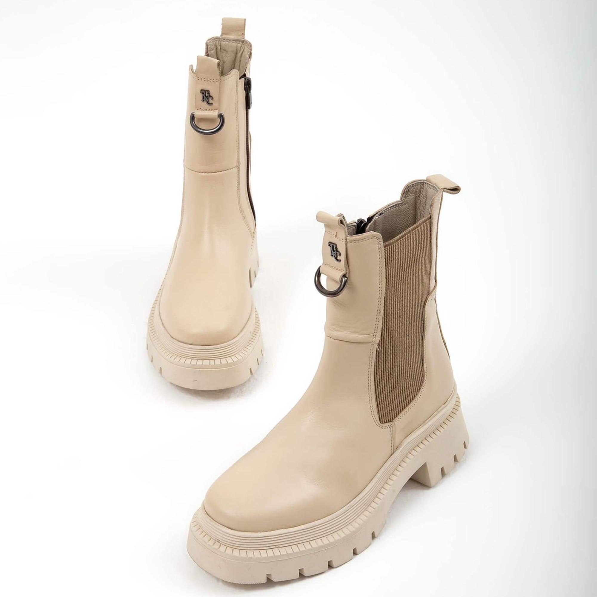 Tamer Tanca Kadın Hakiki Deri Bej Günlük Bot