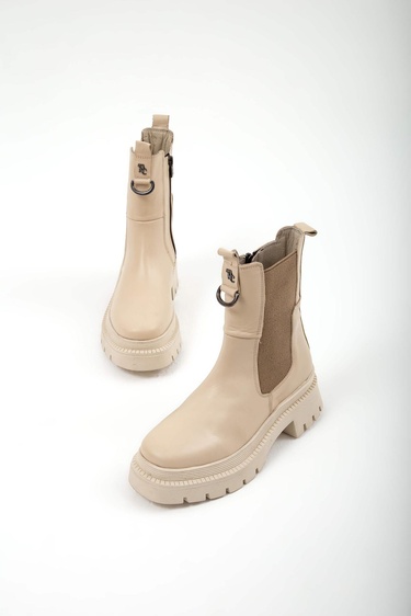  Tamer Tanca Kadın Hakiki Deri Bej Günlük Bot