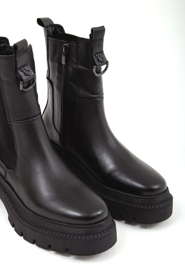  Tamer Tanca Kadın Hakiki Deri Siyah Günlük Bot