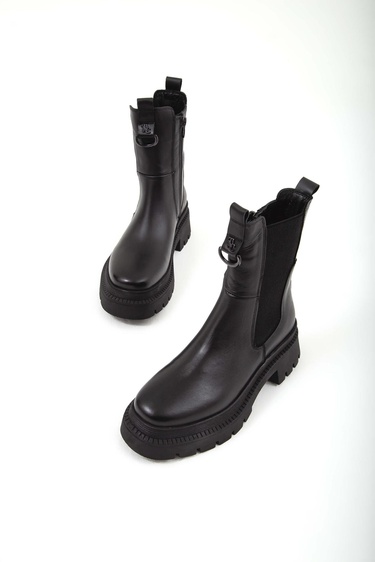  Tamer Tanca Kadın Hakiki Deri Siyah Günlük Bot