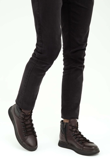  Tamer Tanca Erkek Hakiki Deri Kahverengi Casual Bot