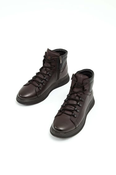  Tamer Tanca Erkek Hakiki Deri Kahverengi Casual Bot