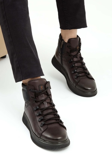  Tamer Tanca Erkek Hakiki Deri Kahverengi Casual Bot