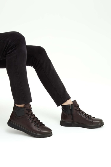  Tamer Tanca Erkek Hakiki Deri Kahverengi Casual Bot