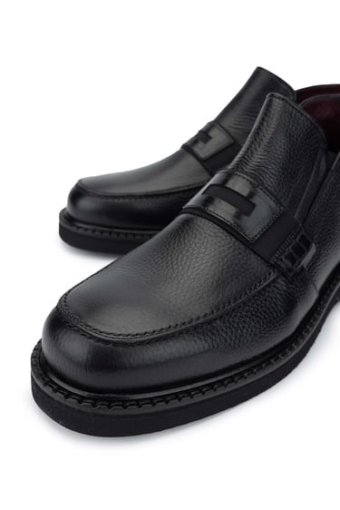  Tamer Tanca Erkek Hakiki Deri Siyah Klasik Bot