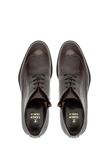  Tamer Tanca Erkek Hakiki Deri Kahverengi Klasik Bot