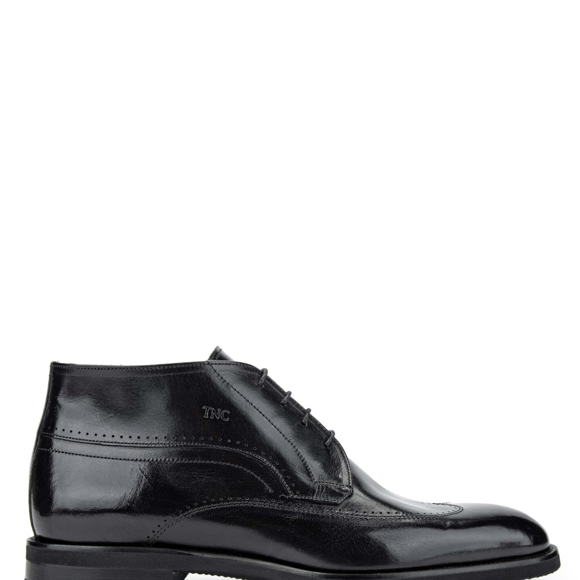 Tamer Tanca Erkek Hakiki Deri Siyah Klasik Bot