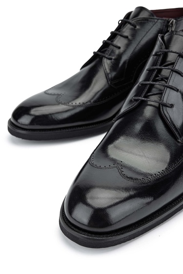  Tamer Tanca Erkek Hakiki Deri Siyah Klasik Bot