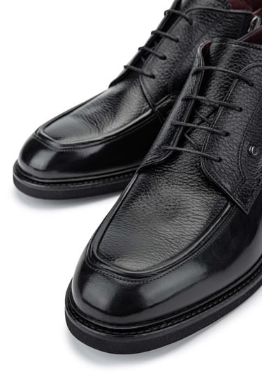  Tamer Tanca Erkek Hakiki Deri Siyah Klasik Bot