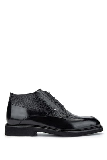  Tamer Tanca Erkek Hakiki Deri Siyah Klasik Bot