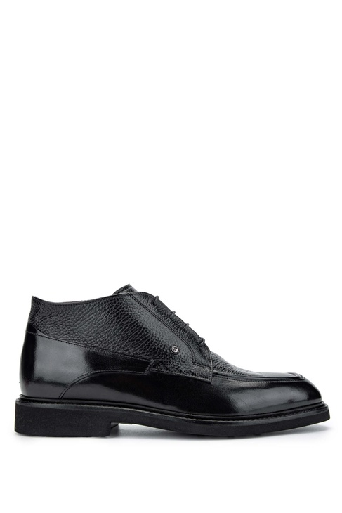  Tamer Tanca Erkek Hakiki Deri Siyah Klasik Bot