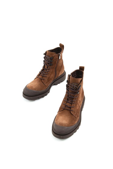  Tamer Tanca Erkek Hakiki Deri Kahverengi Süet Casual Bot