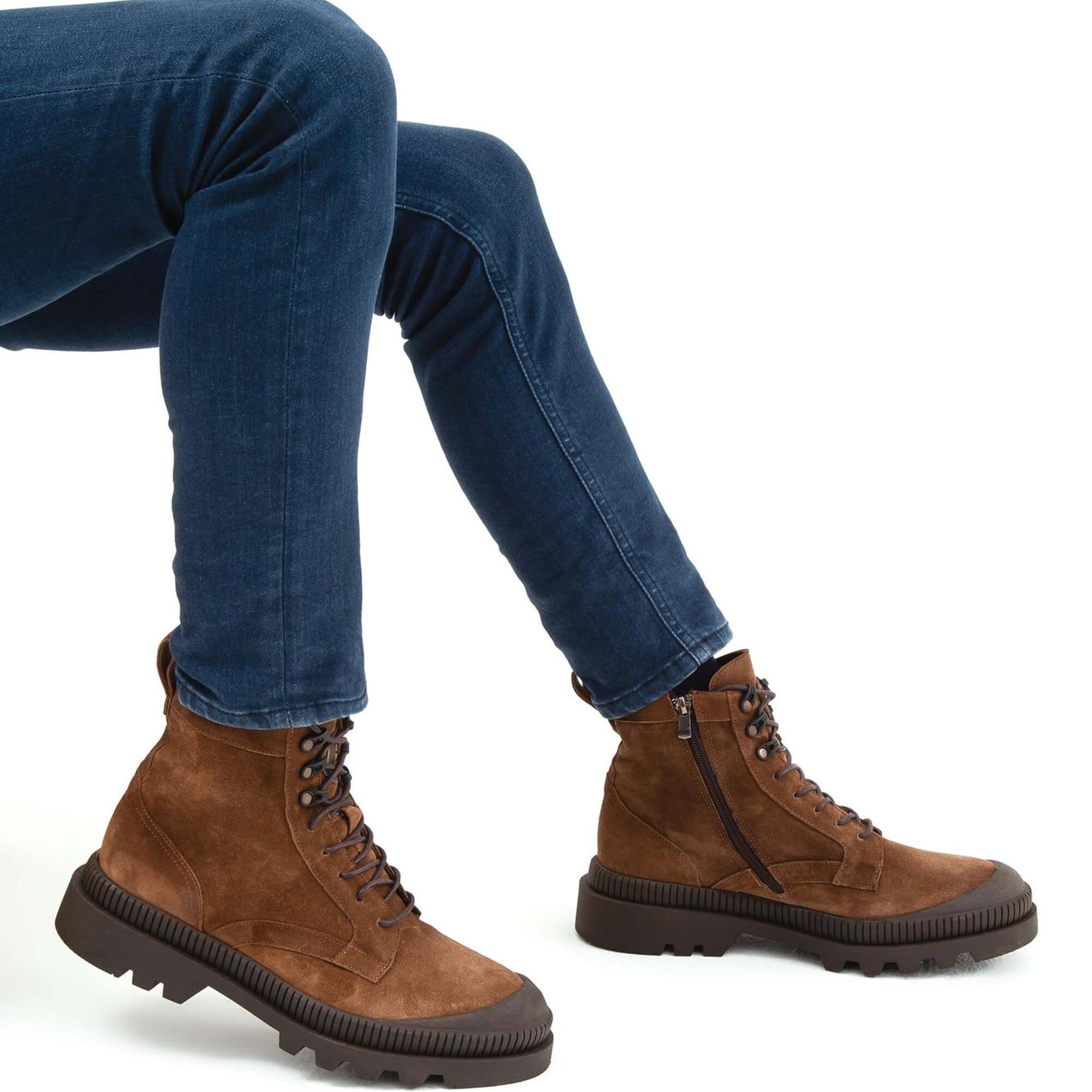 Tamer Tanca Erkek Hakiki Deri Kahverengi Süet Casual Bot