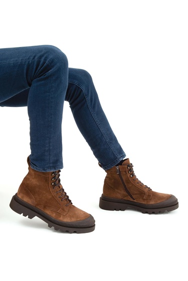  Tamer Tanca Erkek Hakiki Deri Kahverengi Süet Casual Bot