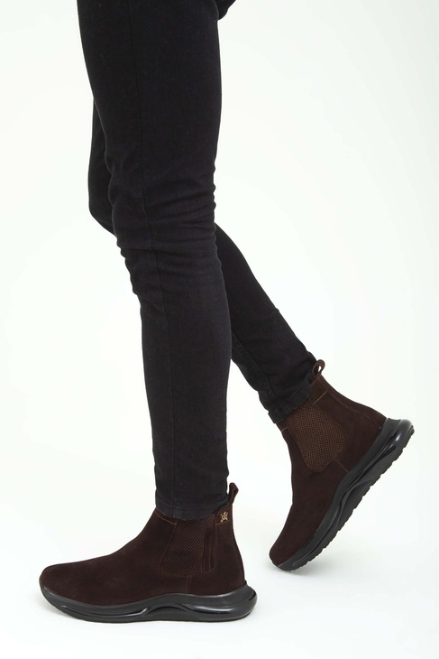  Tamer Tanca Erkek Hakiki Deri Kahverengi Süet Casual Bot