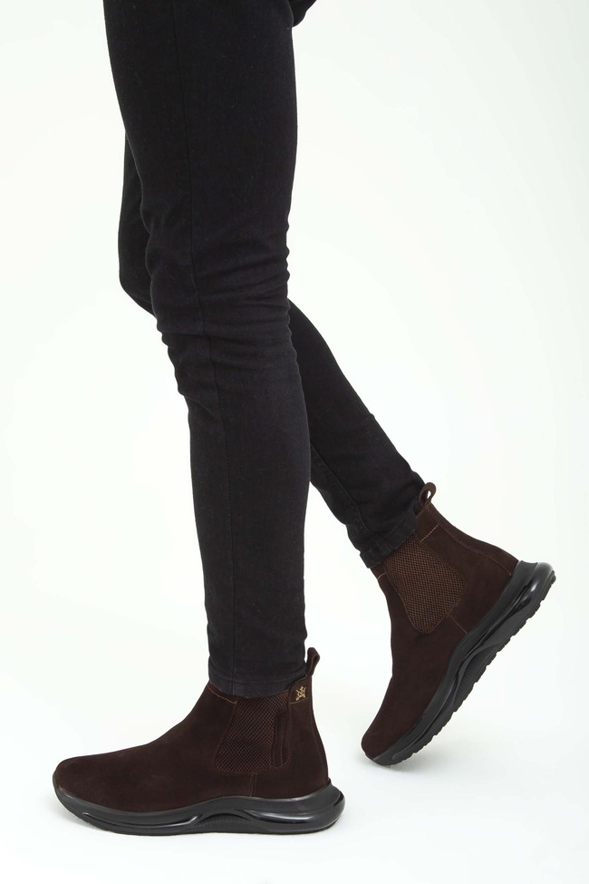  Tamer Tanca Erkek Hakiki Deri Kahverengi Süet Casual Bot