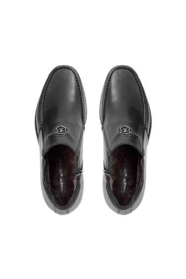  Tamer Tanca Erkek Hakiki Deri Siyah Klasik Bot