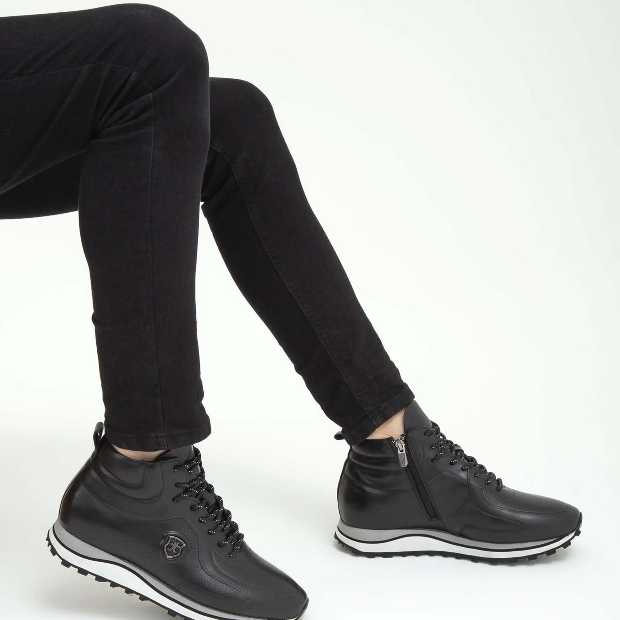 Tamer Tanca Erkek Hakiki Deri Siyah Casual Bot