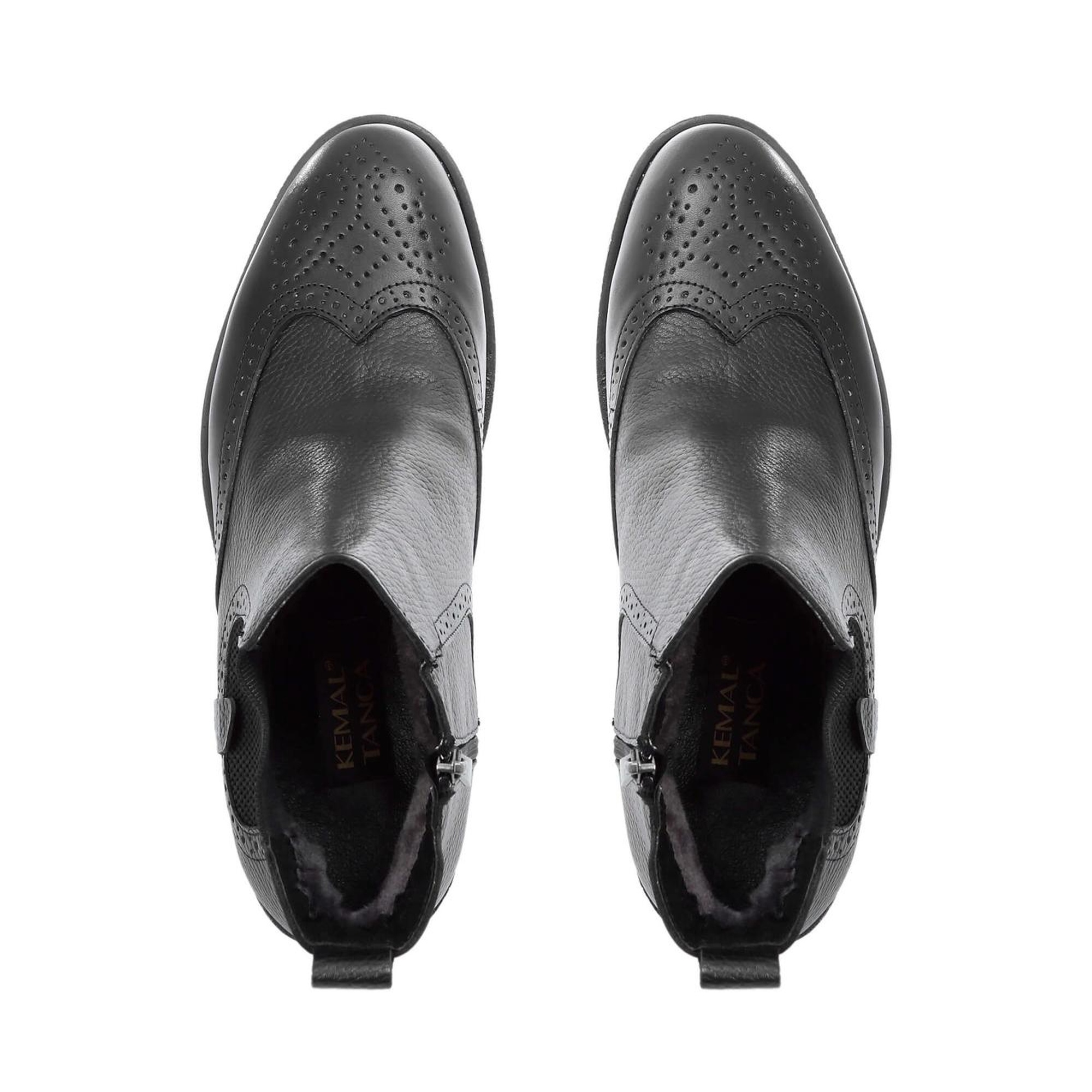 Tamer Tanca Erkek Hakiki Deri Siyah Floter Klasik Bot