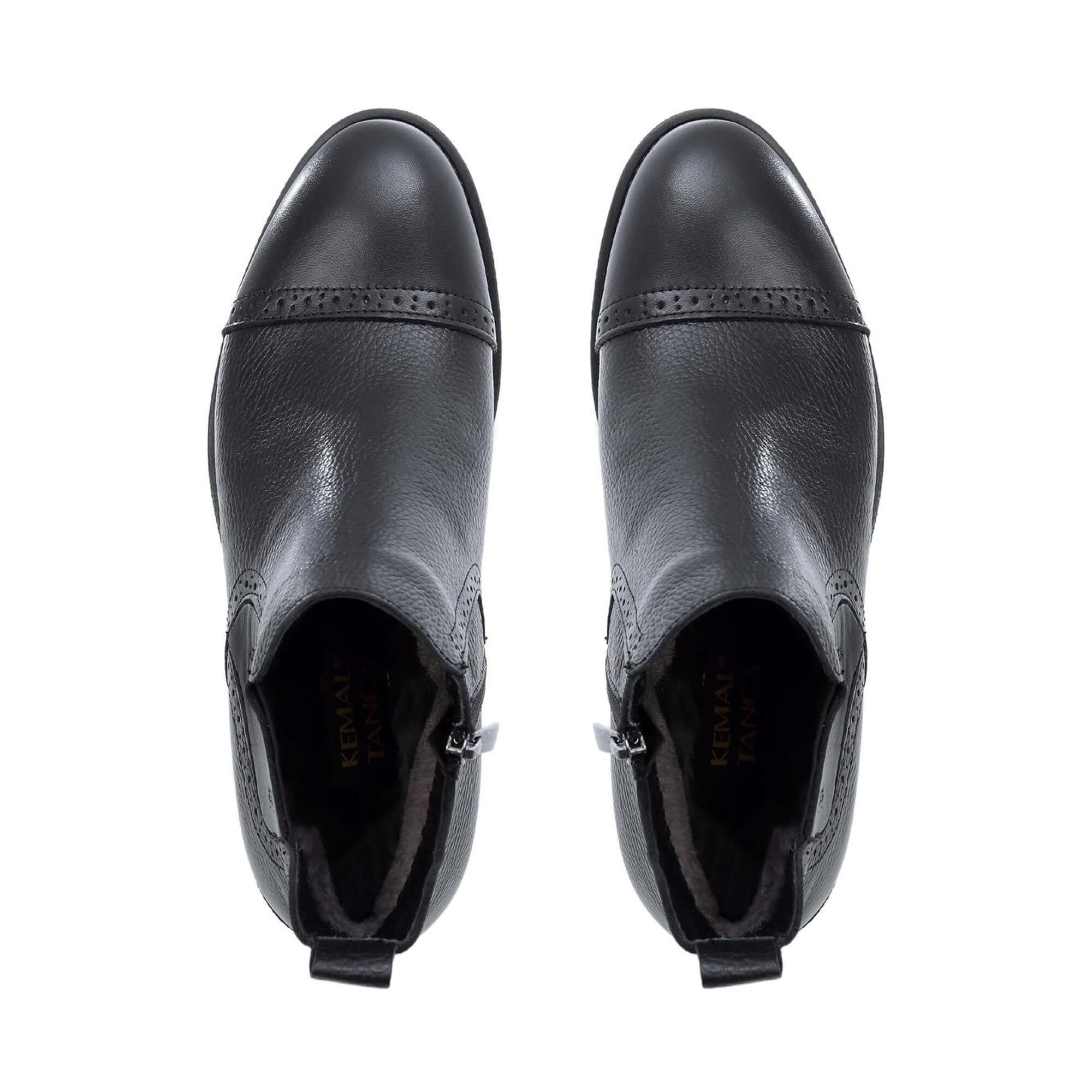 Tamer Tanca Erkek Hakiki Deri Siyah Floter Klasik Bot