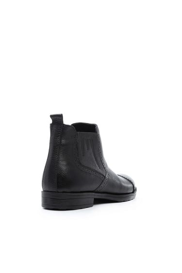  Tamer Tanca Erkek Hakiki Deri Siyah Floter Klasik Bot