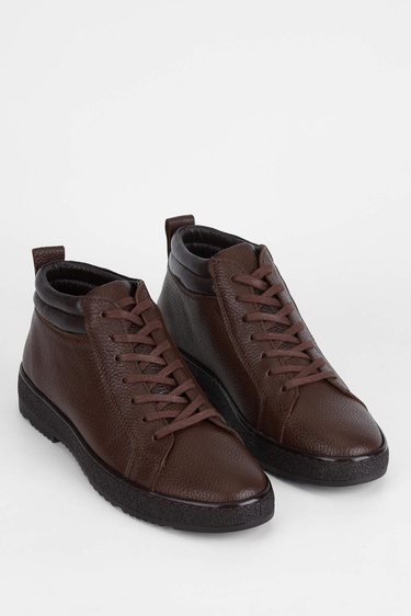  Tamer Tanca Erkek Hakiki Deri Kahverengi Casual Bot