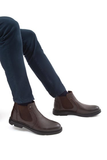  Tamer Tanca Erkek Hakiki Deri Kahverengi Klasik Bot