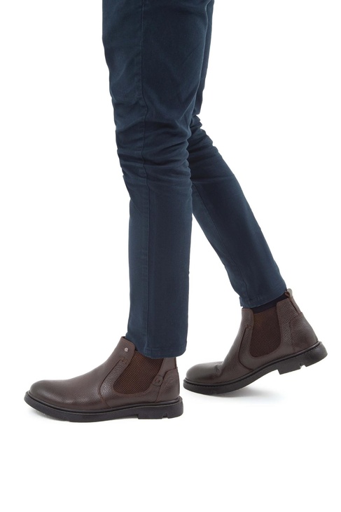  Tamer Tanca Erkek Hakiki Deri Kahverengi Klasik Bot