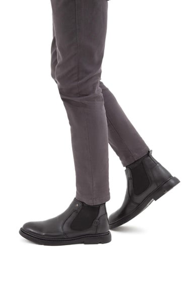  Tamer Tanca Erkek Hakiki Deri Siyah Klasik Bot