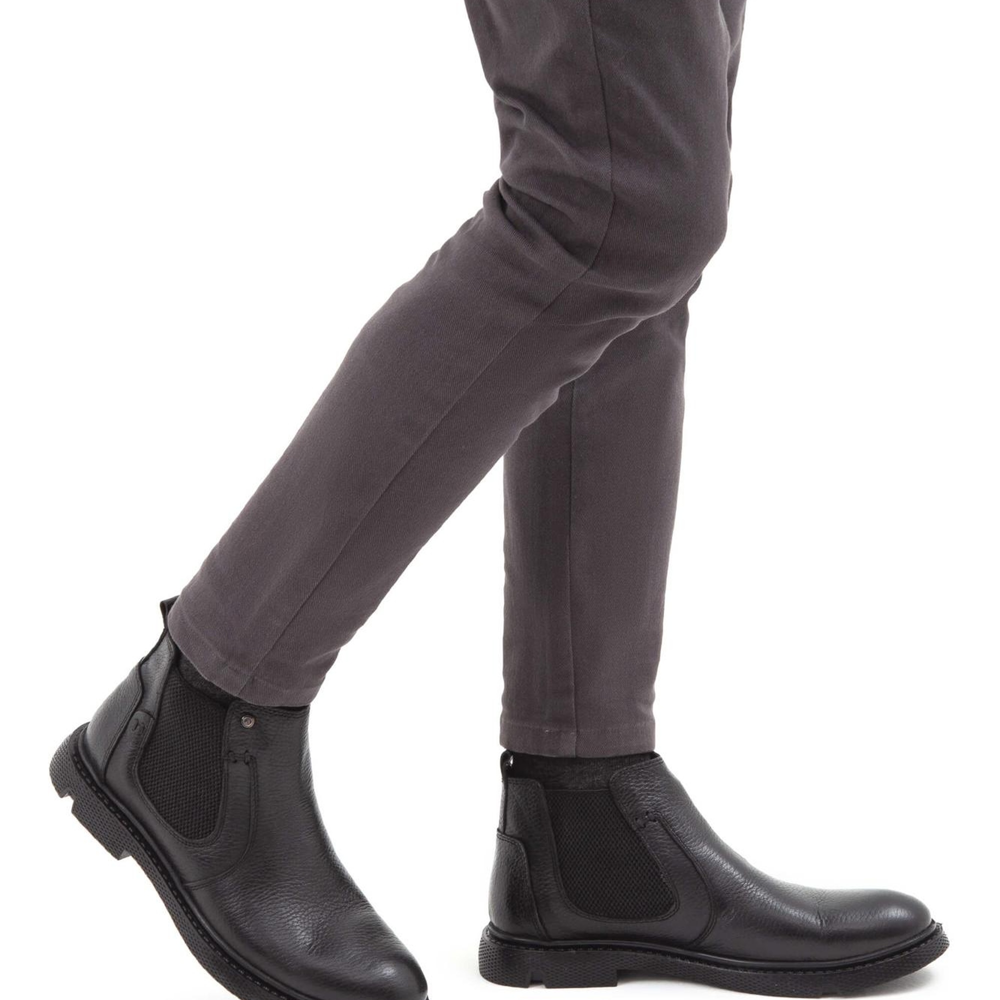 Tamer Tanca Erkek Hakiki Deri Siyah Klasik Bot