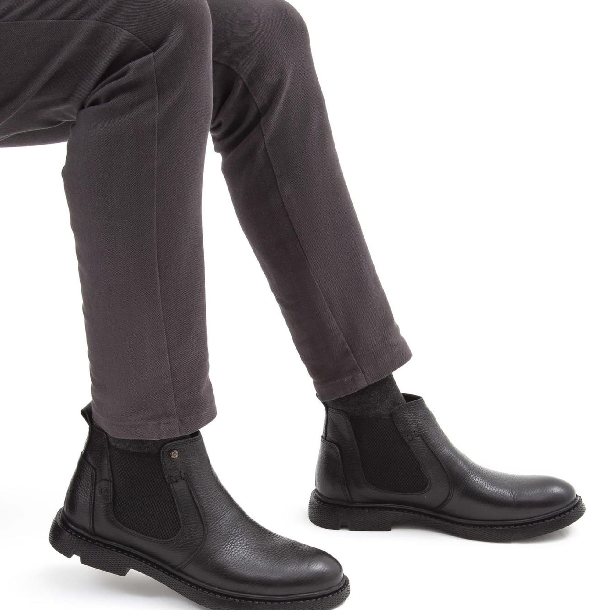 Tamer Tanca Erkek Hakiki Deri Siyah Klasik Bot