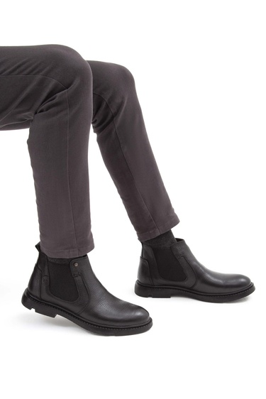  Tamer Tanca Erkek Hakiki Deri Siyah Klasik Bot