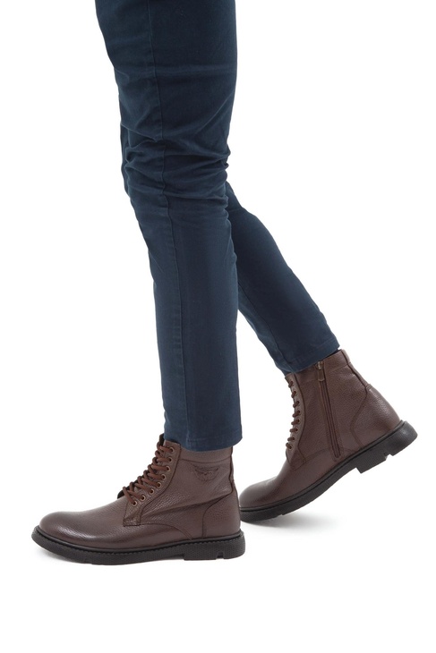  Tamer Tanca Erkek Hakiki Deri Kahverengi Klasik Bot