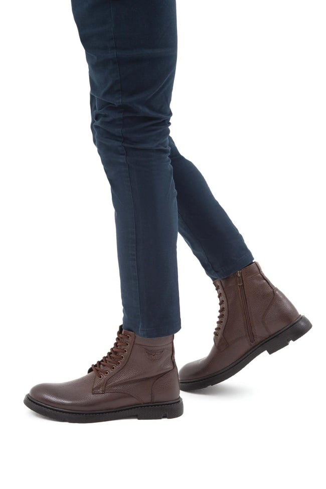  Tamer Tanca Erkek Hakiki Deri Kahverengi Klasik Bot