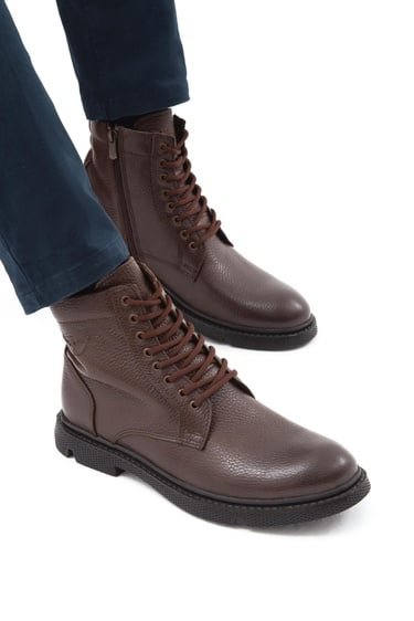  Tamer Tanca Erkek Hakiki Deri Kahverengi Klasik Bot