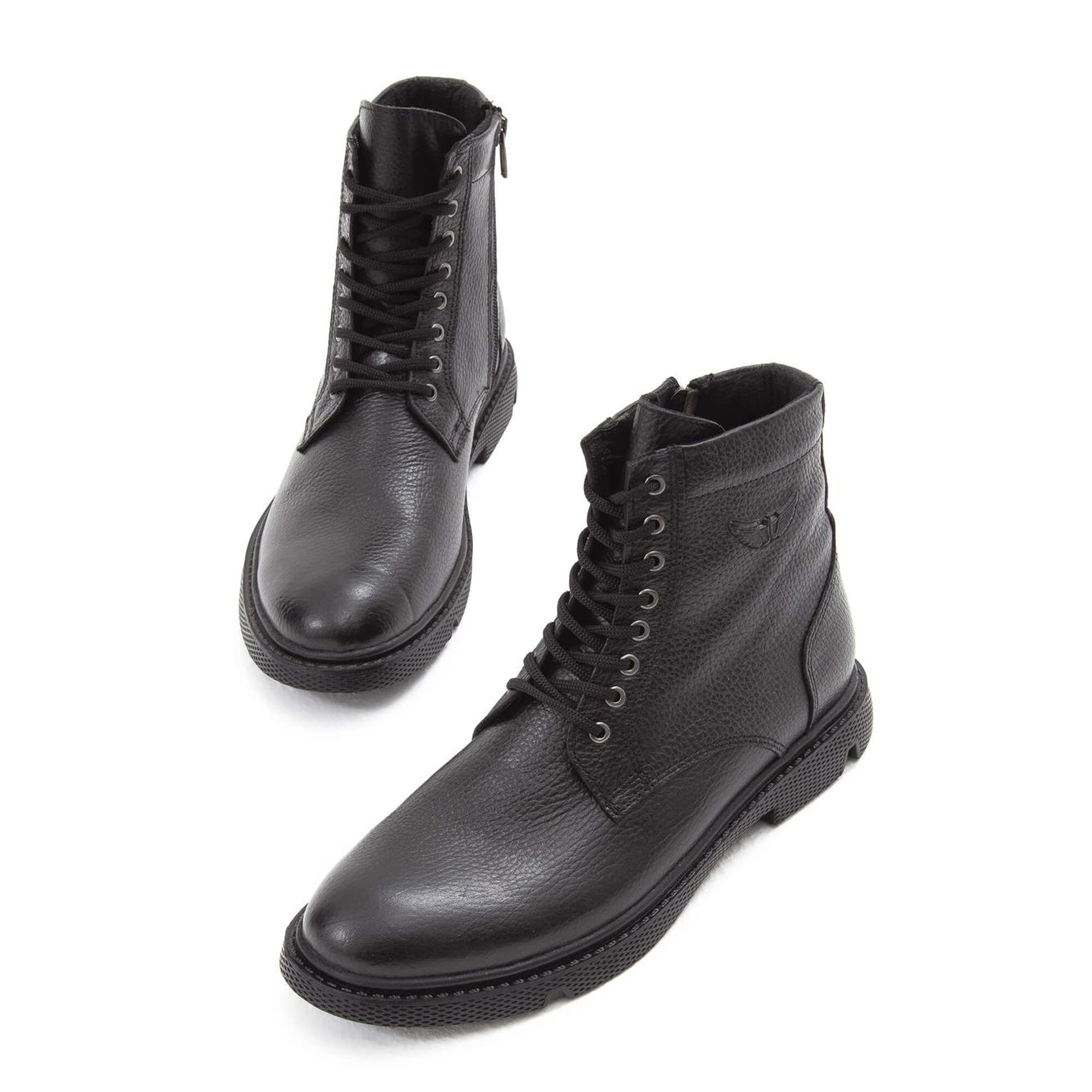 Tamer Tanca Erkek Hakiki Deri Siyah Klasik Bot