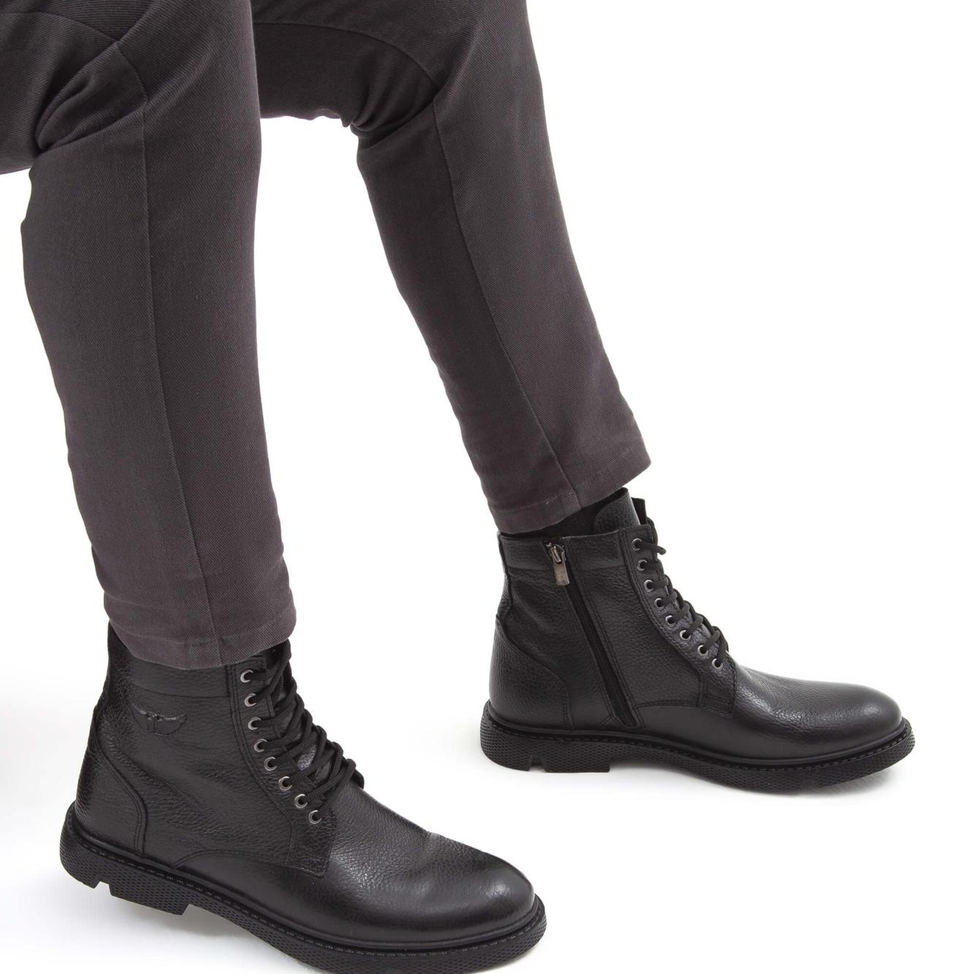 Tamer Tanca Erkek Hakiki Deri Siyah Klasik Bot