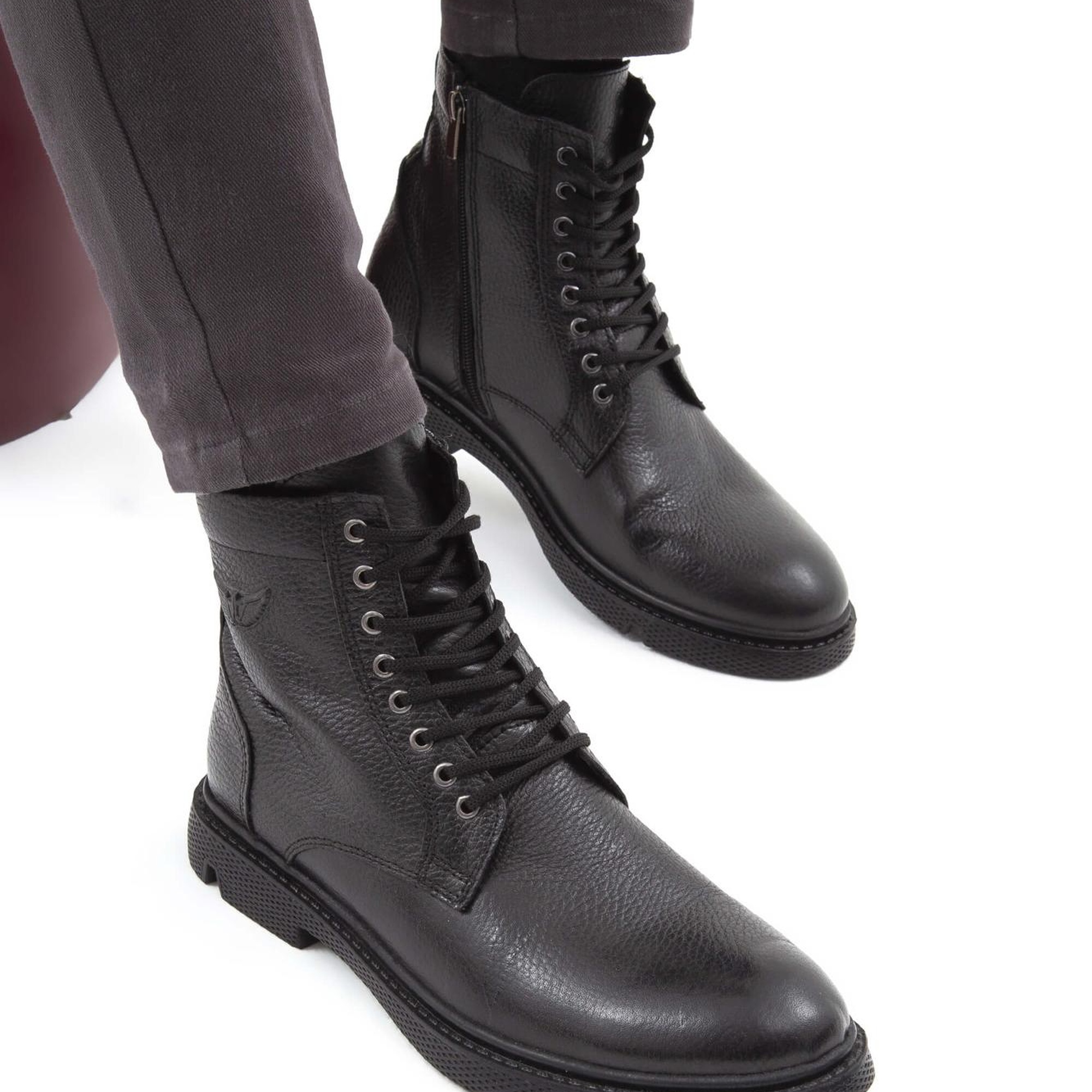 Tamer Tanca Erkek Hakiki Deri Siyah Klasik Bot