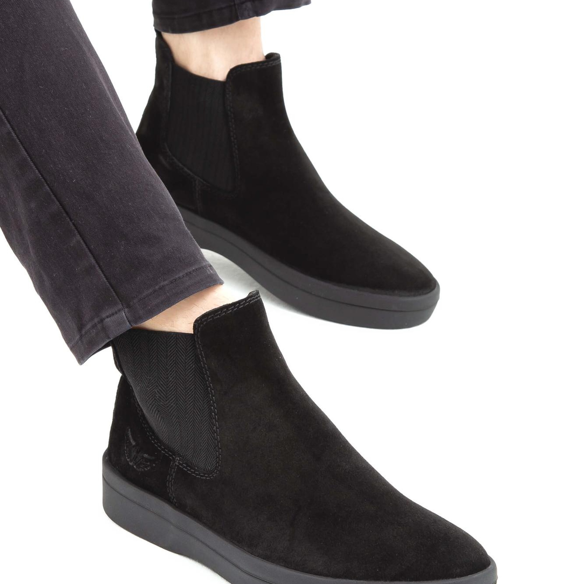 Tamer Tanca Erkek Hakiki Deri Siyah Süet Casual Bot