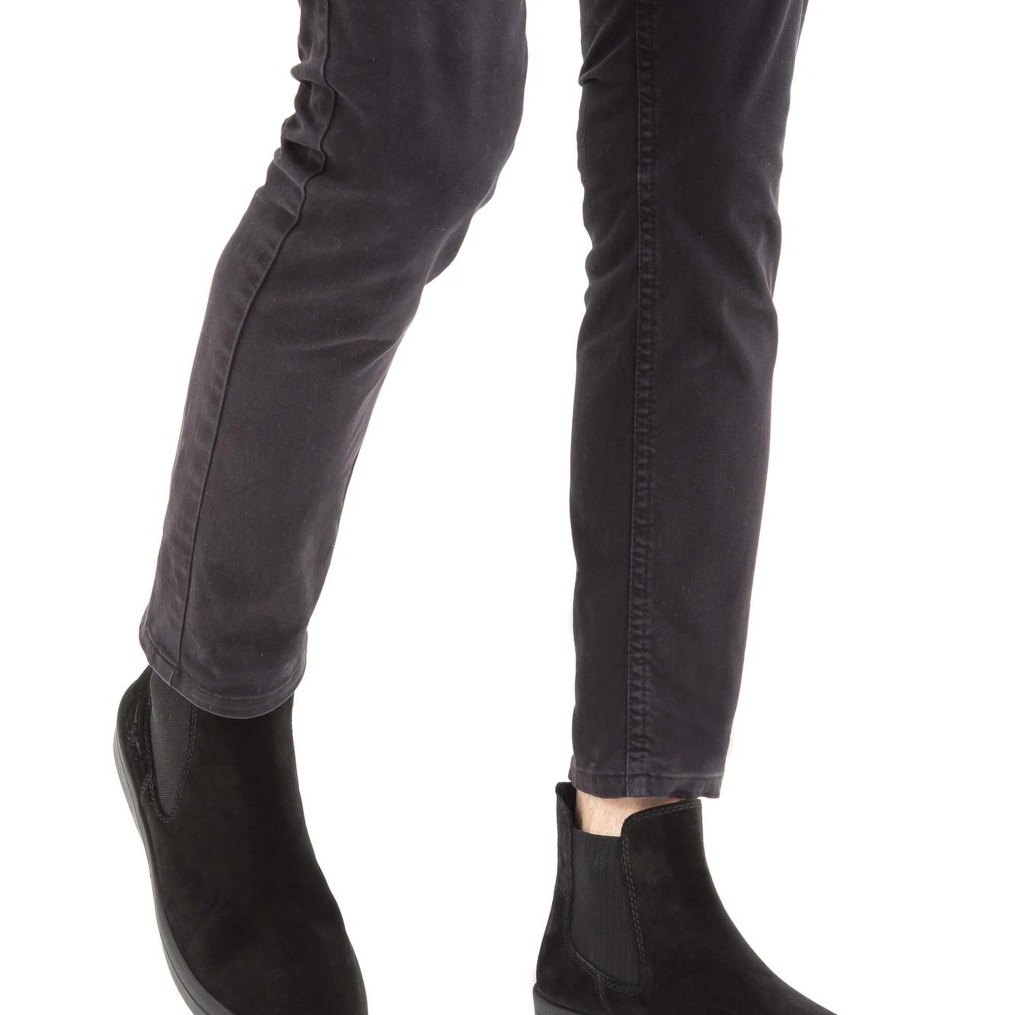 Tamer Tanca Erkek Hakiki Deri Siyah Süet Casual Bot