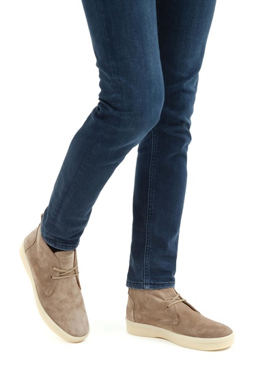  Tamer Tanca Erkek Hakiki Deri Bej Casual Bot