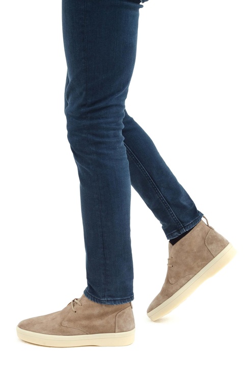  Tamer Tanca Erkek Hakiki Deri Bej Casual Bot