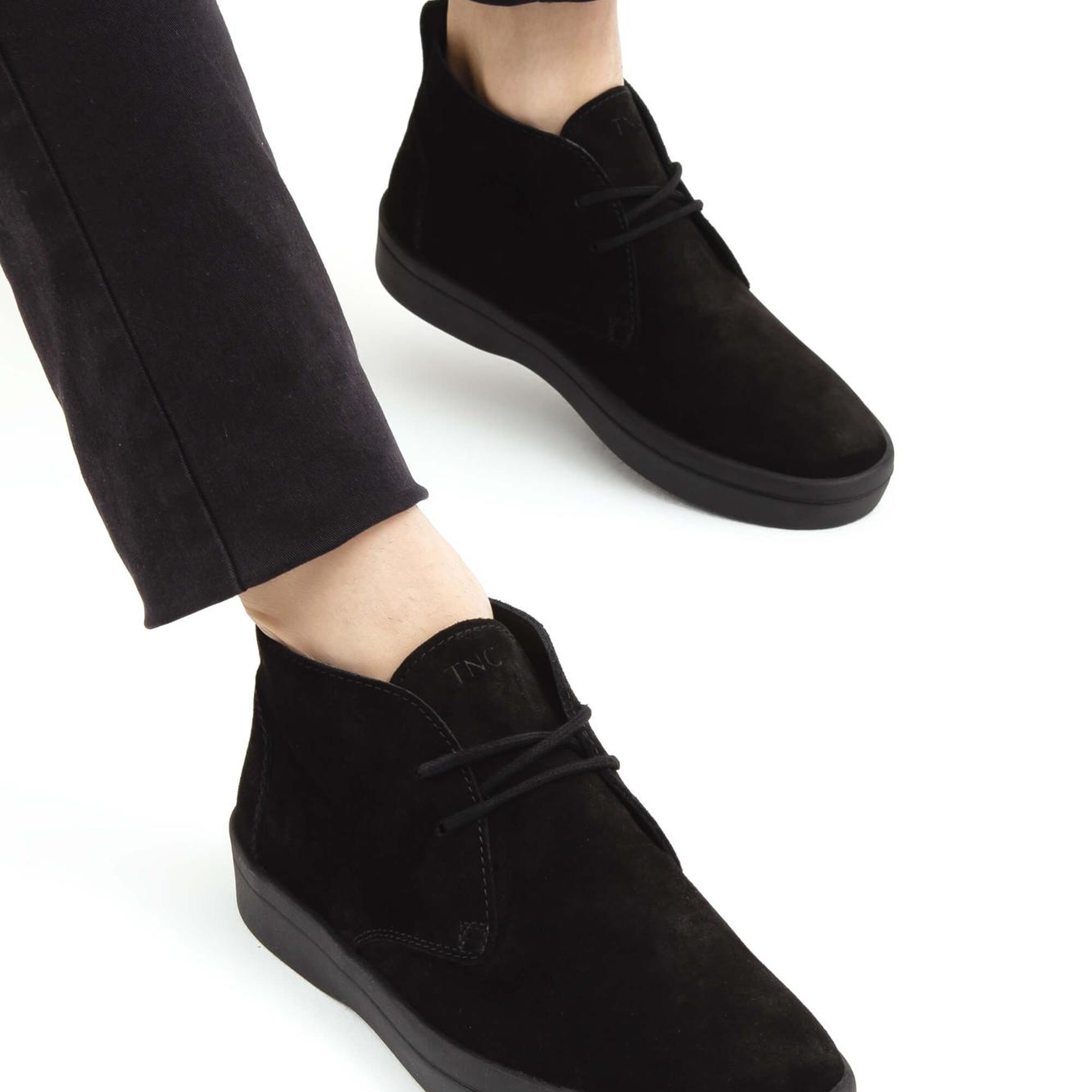 Tamer Tanca Erkek Hakiki Deri Siyah Süet Casual Bot