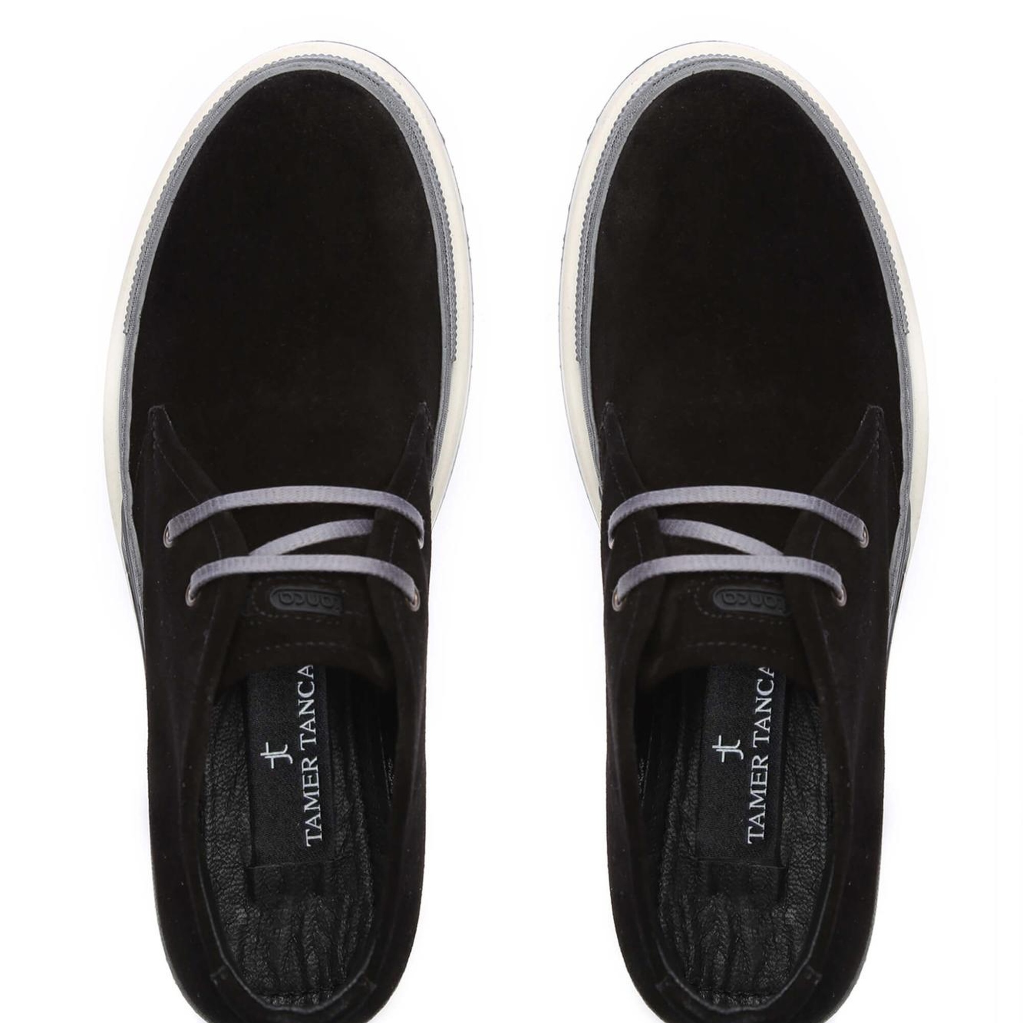 Tamer Tanca Erkek Hakiki Deri Siyah Süet Casual Bot